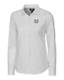 Utah State Aggies Cutter & Buck Stretch Oxford Womens Long Sleeve Dress Shirt White Mannequin