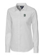 Dartmouth Big Green Cutter & Buck Stretch Oxford Womens Long Sleeve Dress Shirt White Mannequin