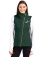 Florida Gulf Coast Eagles Cutter & Buck Mainsail Sweater Knit Womens Asymmetrical Vest Hunter Heather Front