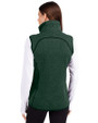 Florida Gulf Coast Eagles Cutter & Buck Mainsail Sweater Knit Womens Asymmetrical Vest Hunter Heather Back