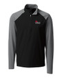 Central Missouri Mules Cutter & Buck Response Lightweight Hybrid Quarter Zip Mens Pullover Windbreaker Black Mannequin