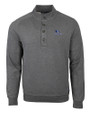 Creighton Bluejays Cutter & Buck Saturday Cotton Blend Mens Big and Tall  Mock Pullover Sweatshirt Charcoal Heather Mannequin