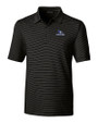 Creighton Bluejays Cutter & Buck Forge Pencil Stripe Stretch Mens Polo Black Mannequin