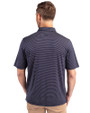 Utah State Aggies Cutter & Buck Forge Pencil Stripe Stretch Mens Polo Liberty Navy Back