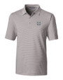 Utah State Aggies Cutter & Buck Forge Pencil Stripe Stretch Mens Polo Polished Medium Gray Mannequin