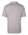 Utah State Aggies Cutter & Buck Forge Pencil Stripe Stretch Mens Polo Polished Medium Gray Mannequin Back