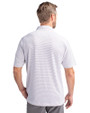 Utah State Aggies Cutter & Buck Forge Pencil Stripe Stretch Mens Polo White Back 2