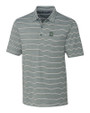 Dartmouth Big Green Cutter & Buck Forge Epic Confidence Recycled Heathered Stripe Stretch Mens Polo Hunter Green Mannequin