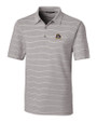 East Carolina Pirates Cutter & Buck Forge Epic Confidence Recycled Heathered Stripe Stretch Mens Polo Polished Medium Gray Mannequin