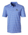Creighton Bluejays Cutter & Buck Forge Epic Confidence Recycled Heathered Stripe Stretch Mens Polo Chelan Blue Mannequin
