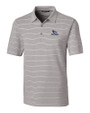 Creighton Bluejays Cutter & Buck Forge Epic Confidence Recycled Heathered Stripe Stretch Mens Polo Polished Medium Gray Mannequin