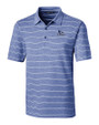 Creighton Bluejays Cutter & Buck Forge Epic Confidence Recycled Heathered Stripe Stretch Mens Polo Tour Blue Mannequin