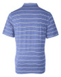 Creighton Bluejays Cutter & Buck Forge Epic Confidence Recycled Heathered Stripe Stretch Mens Polo Tour Blue Mannequin Back