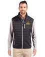 Bryant University Bulldogs Cutter & Buck Rainier PrimaLoft® Mens Eco Insulated Full Zip Puffer Vest Black Front
