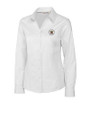 Virginia Military Institute Keydets Cutter & Buck Epic Easy Care Fine Twill Womens Long Sleeve Dress Shirt White Mannequin