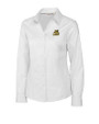 Bryant University Bulldogs Cutter & Buck Epic Easy Care Fine Twill Womens Long Sleeve Dress Shirt White Mannequin
