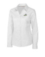 Florida Gulf Coast Eagles Cutter & Buck Epic Easy Care Fine Twill Womens Long Sleeve Dress Shirt White Mannequin