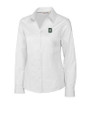 Dartmouth Big Green Cutter & Buck Epic Easy Care Fine Twill Womens Long Sleeve Dress Shirt White Mannequin