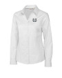 Utah State Aggies Cutter & Buck Epic Easy Care Fine Twill Womens Long Sleeve Dress Shirt White Mannequin