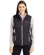 Central Missouri Mules Cutter & Buck Rainier PrimaLoft® Womens Eco Insulated Full Zip Puffer Vest Black Front