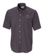 Virginia Military Institute Keydets Cutter & Buck Epic Easy Care Nailshead Mens Big and Tall Short Sleeve Dress Shirt Black Mannequin