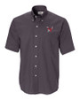 Eastern Washington Eagles Cutter & Buck Epic Easy Care Nailshead Mens Short Sleeve Dress Shirt Black Mannequin