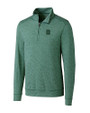 Dartmouth Big Green Cutter & Buck Shoreline Heathered Quarter Zip Mens Pullover Hunter Heather Mannequin
