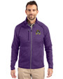 East Carolina Pirates Cutter & Buck Mainsail Sweater-Knit Mens Full Zip Jacket College Purple Heather Front