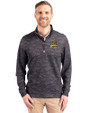 Bryant University Bulldogs Cutter & Buck Traverse Stretch Eco Camo Print Quarter Zip Mens Pullover Black Front