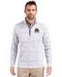 East Carolina Pirates Cutter & Buck Traverse Stretch Eco Camo Print Quarter Zip Mens Pullover Charcoal Front