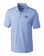 Creighton Bluejays Cutter & Buck Advantage Tri-Blend Space Dye Mens Big and Tall Polo Tour Blue Mannequin