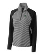 Dartmouth Big Green Cutter & Buck Forge Tonal Stripe Stretch Half Zip Womens Top Black Mannequin
