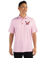 Eastern Washington Eagles Cutter & Buck Pike Double Dot Print Stretch Mens Big and Tall Polo Cardinal Red Front