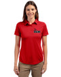 Central Missouri Mules Cutter & Buck Prospect Eco Textured Stretch Recycled Womens Short Sleeve Polo Red Front