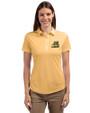 Bryant University Bulldogs Cutter & Buck Prospect Eco Textured Stretch Recycled Womens Short Sleeve Polo Desert Front