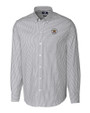 Virginia Military Institute Keydets Cutter & Buck Stretch Oxford Stripe Mens Long Sleeve Dress Shirt Charcoal Mannequin