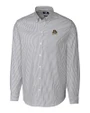 East Carolina Pirates Cutter & Buck Stretch Oxford Stripe Mens Long Sleeve Dress Shirt Charcoal Mannequin