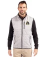 East Carolina Pirates Cutter & Buck Rainier PrimaLoft® Mens Big and Tall Eco Insulated Full Zip Puffer Vest Polished Medium Gray Front
