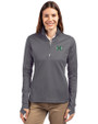 Hawaii Warriors Cutter & Buck Traverse Stretch Eco Quarter Zip Womens Pullover Elemental Grey Front