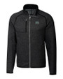 Hawaii Warriors Cutter & Buck Mainsail Sweater-Knit Mens Big and Tall Full Zip Jacket Charcoal Heather Mannequin