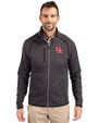 Houston Cougars Cutter & Buck Mainsail Sweater-Knit Mens Big and Tall Full Zip Jacket Charcoal Heather Front