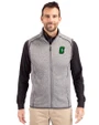 Charlotte 49ers Cutter & Buck Mainsail Sweater-Knit Mens Big and Tall Full Zip Vest Polished Heather Front