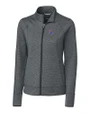 Louisiana Tech Bulldogs Cutter & Buck Shoreline Heathered Womens Full Zip Jacket Charcoal Heather Mannequin