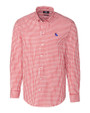 Louisiana Tech Bulldogs Cutter & Buck Easy Care Stretch Gingham Mens Big and Tall Long Sleeve Dress Shirt Cardinal Red Mannequin