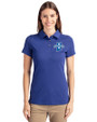Indiana State Sycamores Cutter & Buck Advantage Tri-Blend Pique Womens Polo Tour Blue Front