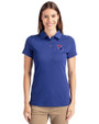 Louisiana Tech Bulldogs Cutter & Buck Advantage Eco Tri-Blend Pique Womens Polo Tour Blue Front