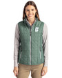 Charlotte 49ers Cutter & Buck Rainier PrimaLoft® Womens Eco Insulated Full Zip Puffer Vest Hunter Melange Front