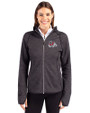 Fresno State Bulldogs Cutter & Buck Mainsail Full Zip Hooded Womens Jacket Charcoal Heather Front