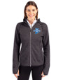 Indiana State Sycamores Cutter & Buck Mainsail Full Zip Hooded Womens Jacket Charcoal Heather Front