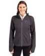Louisiana Tech Bulldogs Cutter & Buck Mainsail Full Zip Hooded Womens Jacket Charcoal Heather Front